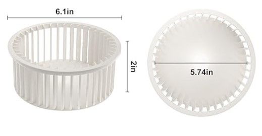 6.1" đường kính bánh xe quạt cho vật liệu PP